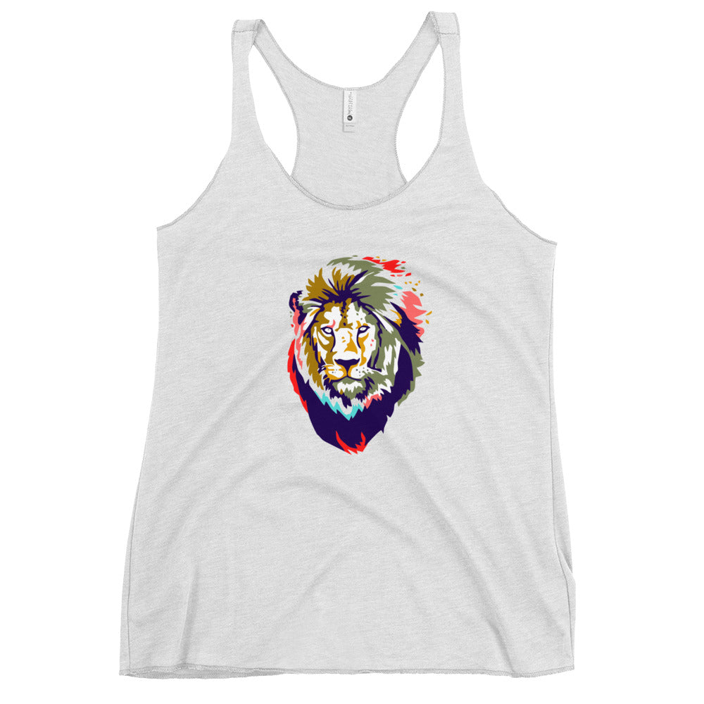 Women's Multi-colored Lion Racerback Tank