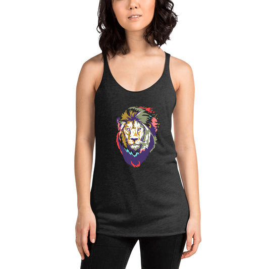 Women's Multi-colored Lion Racerback Tank