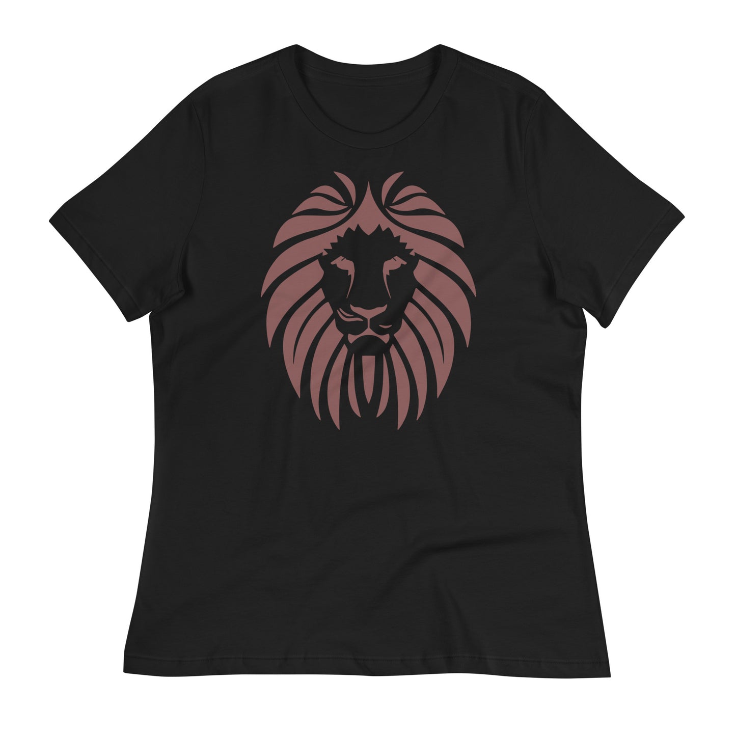 Women's Relaxed Maroon Lion's Face T-Shirt