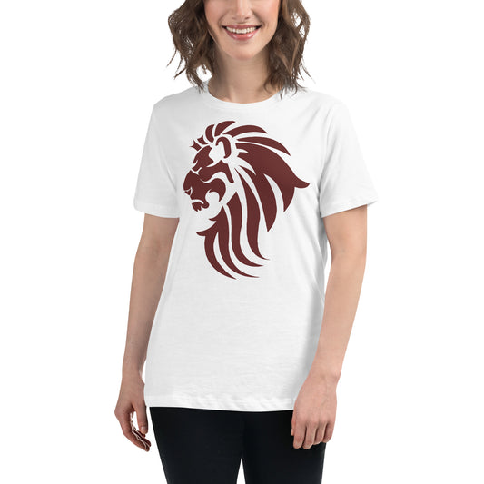 Women's Relaxed Maroon Lion T-Shirt