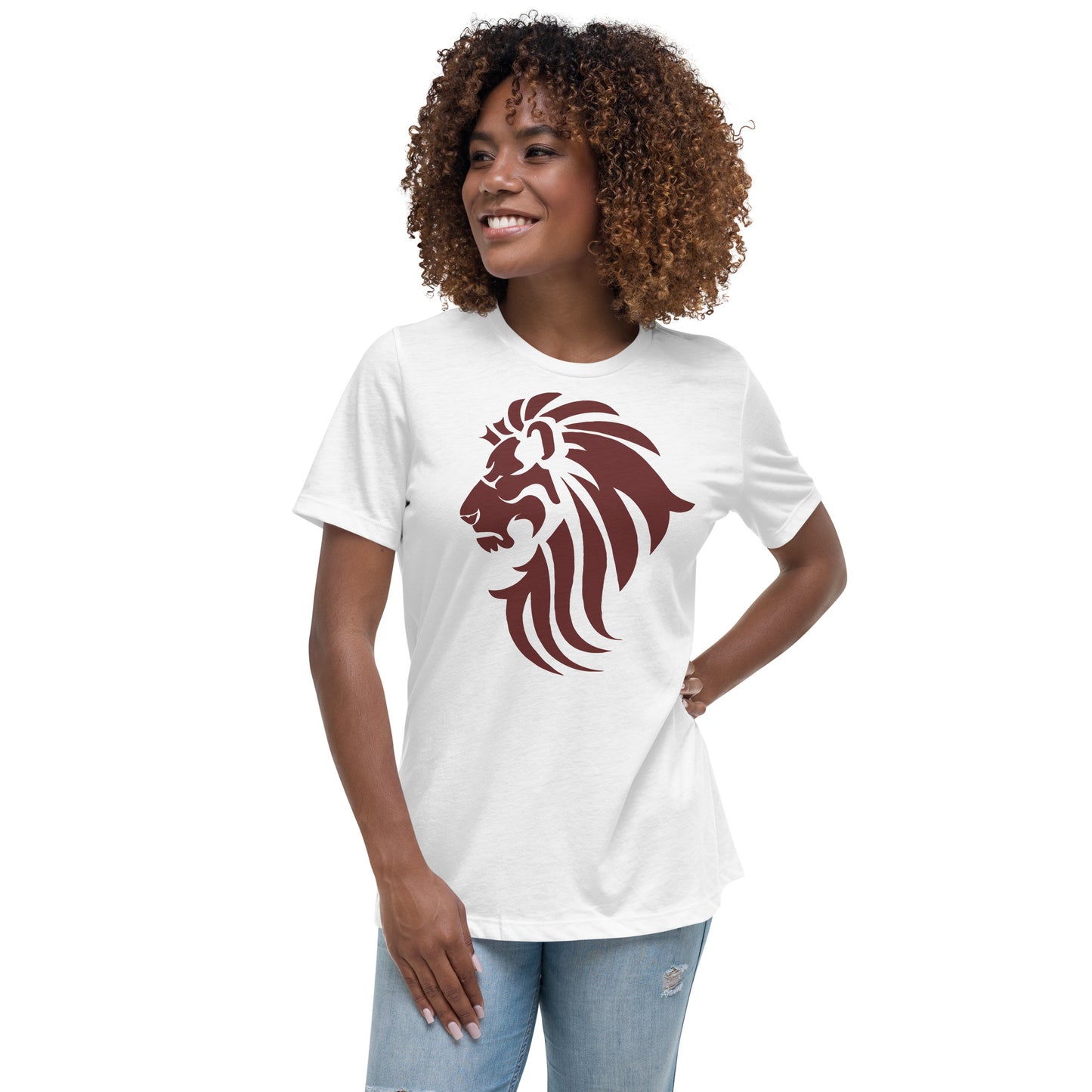 Women's Relaxed Maroon Lion T-Shirt