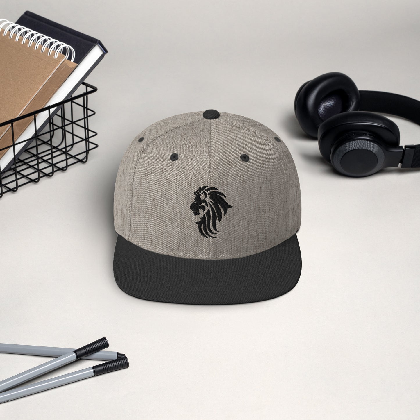 Black Lion Snapback Hat