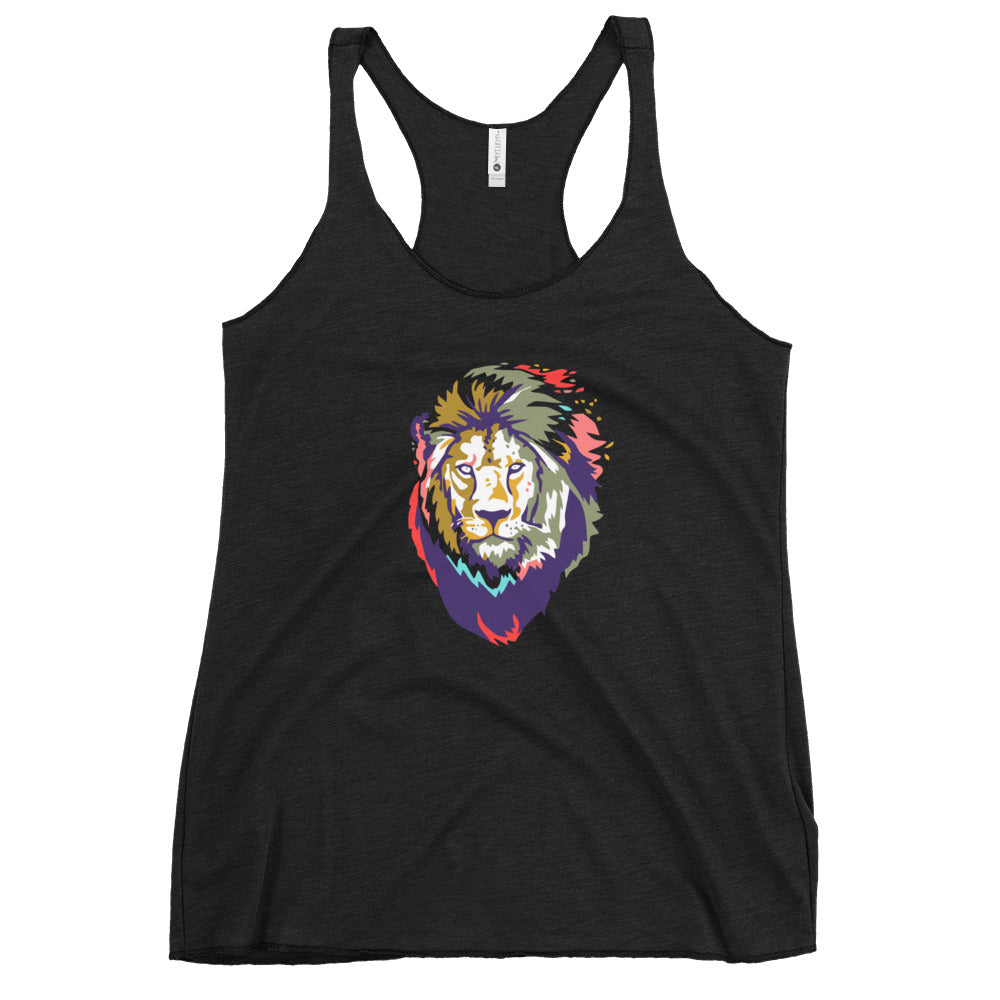 Women's Multi-colored Lion Racerback Tank