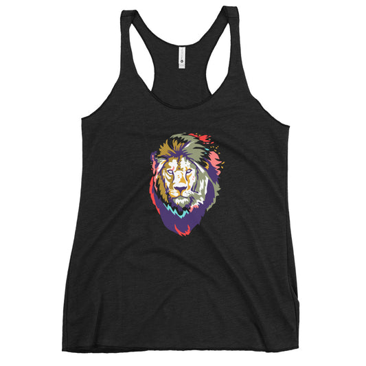 Women's Multi-colored Lion Racerback Tank