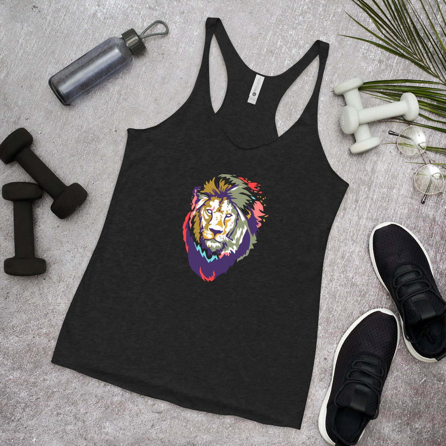 Women's Multi-colored Lion Racerback Tank