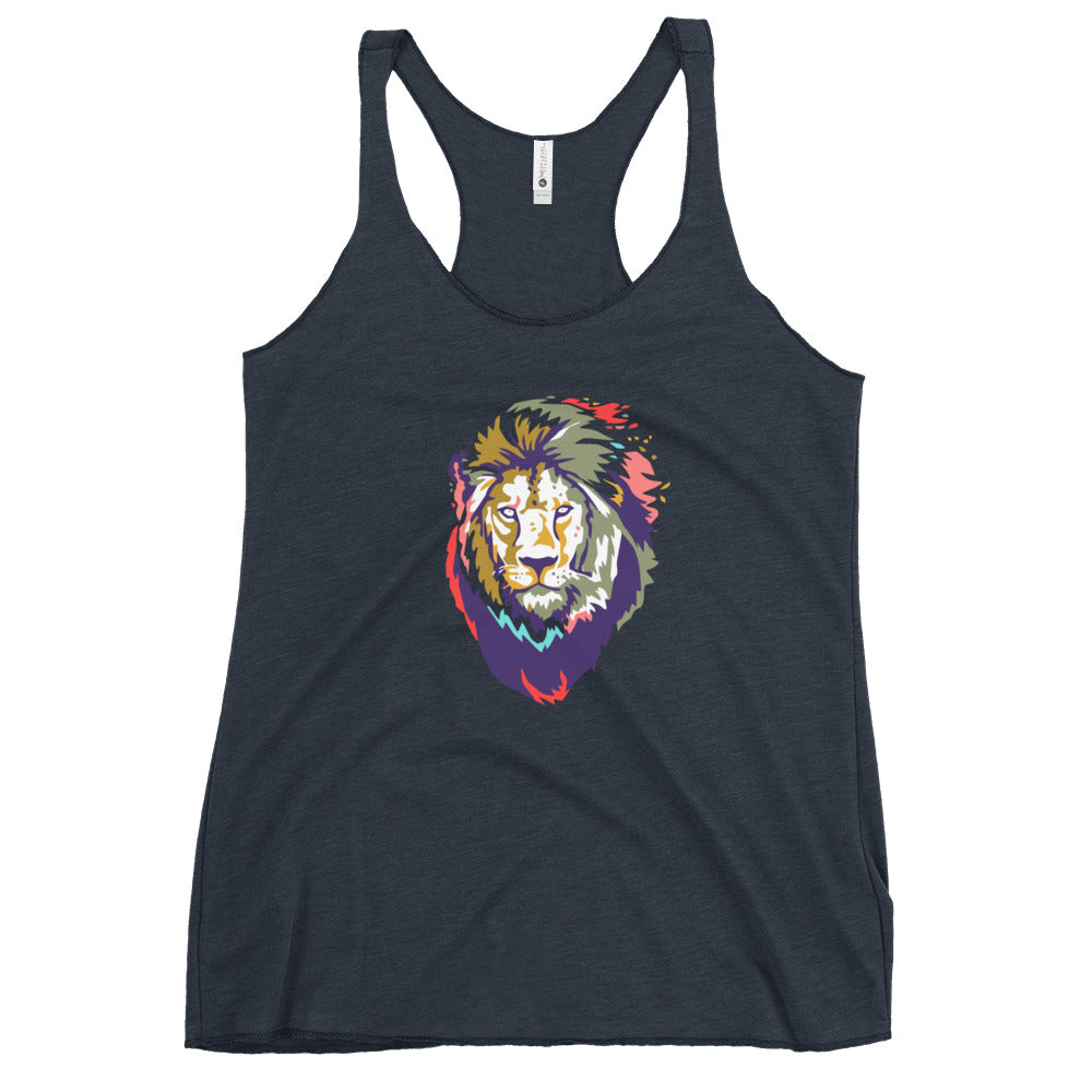 Women's Multi-colored Lion Racerback Tank