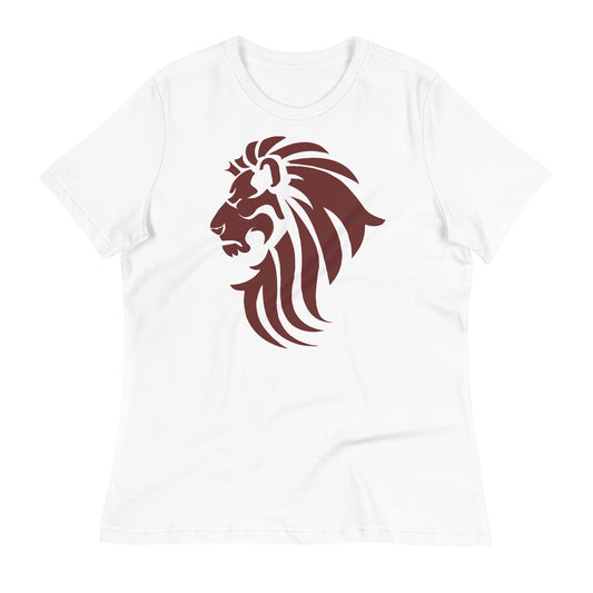 Women's Relaxed Maroon Lion T-Shirt